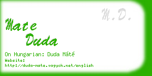 mate duda business card