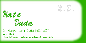 mate duda business card